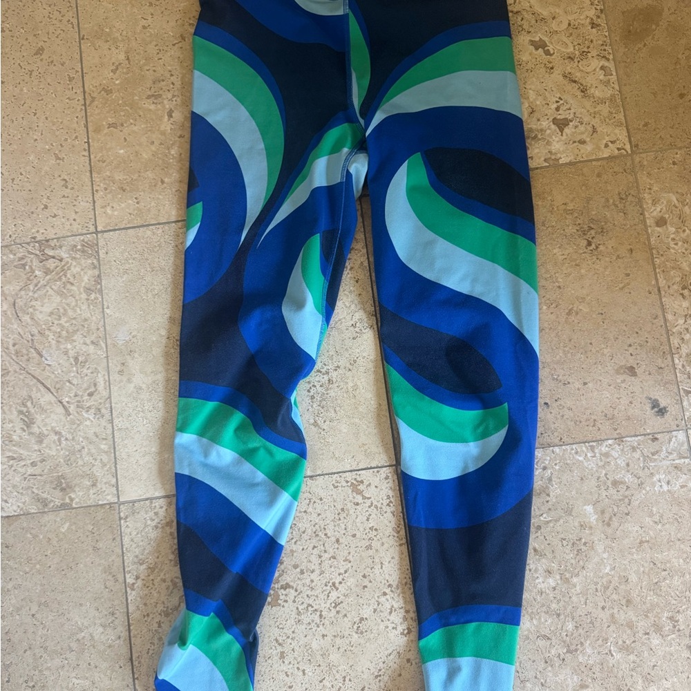 Boden Blue and Green Patterned Leggings